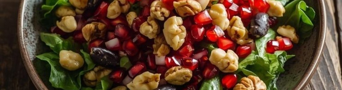 Cevizli ve Narlı Yeşil Zeytin Salatası